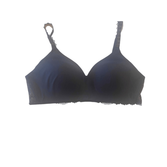 Wacoal Level Up Chantilly Lace Wirefree Contour Bra Navy 38D 856369 - Picture 1 of 3